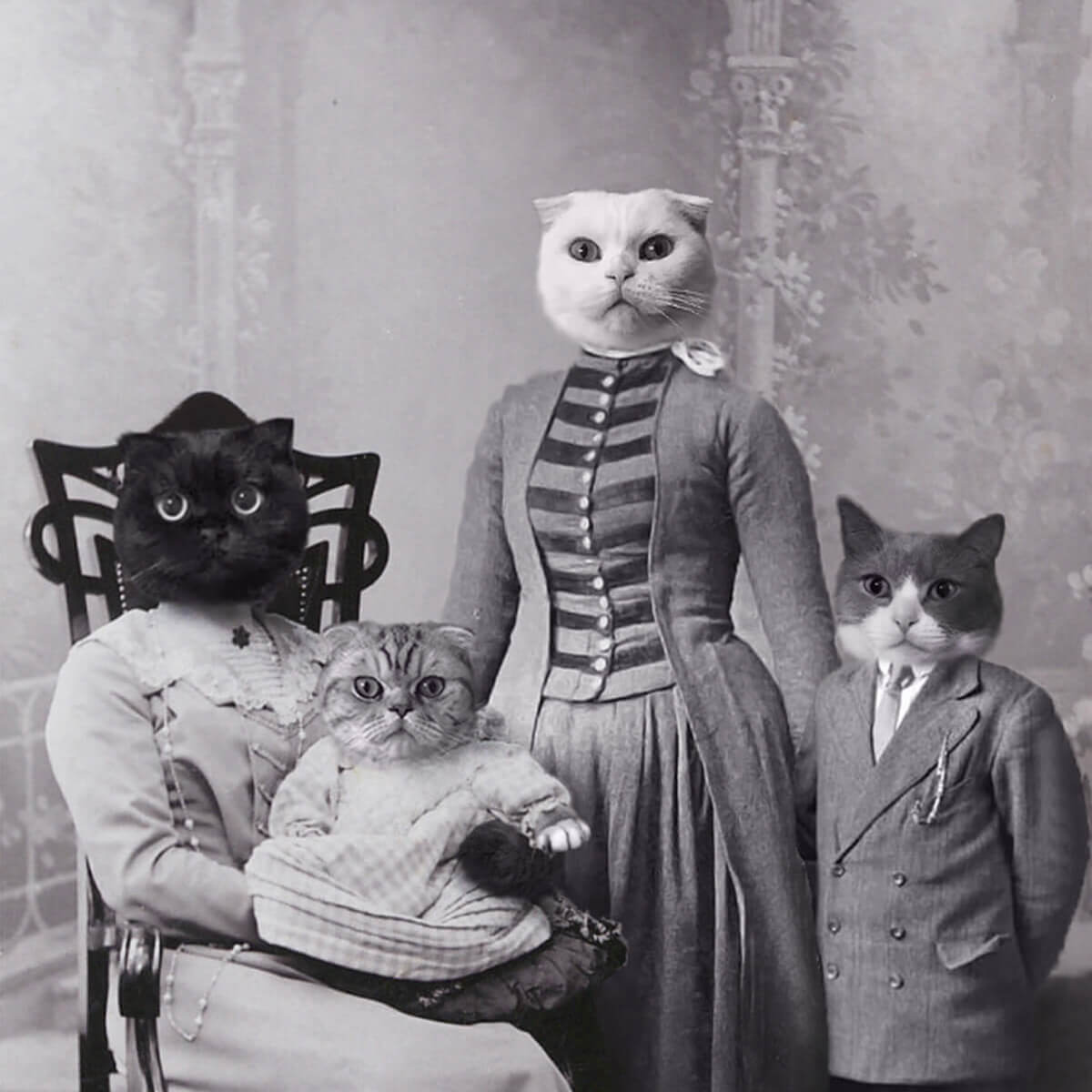 Custom Royal Pet Portraits Paintings On Canvas - Group