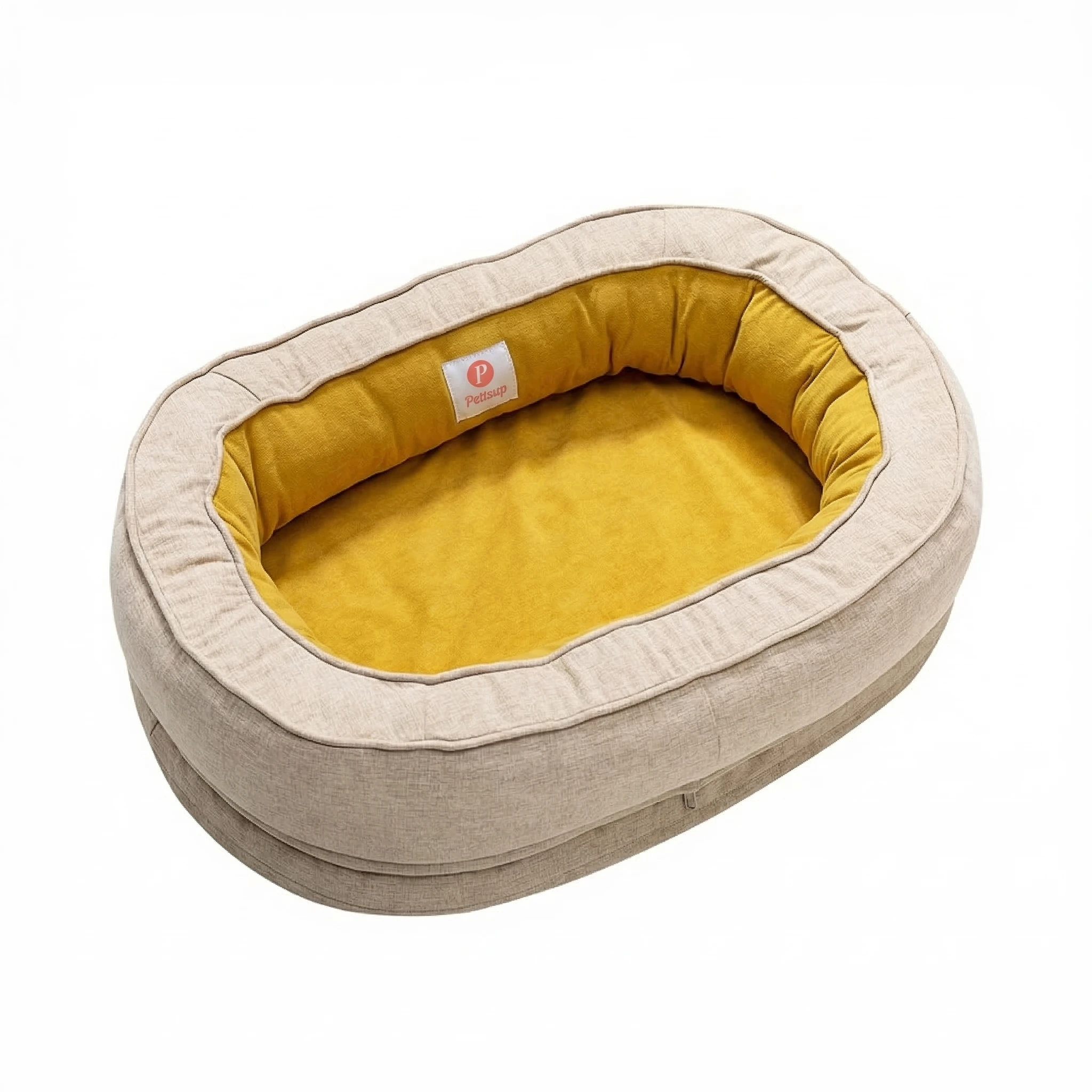 Oval Orthopedic Dog Bed - Modern Durable Pet Bed with Removable Cover